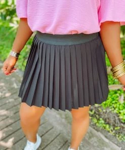 Very J Kenna Pleated Skirt- Black Bottoms