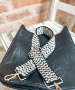 Texas Bling Bag Strap- Embroidered Woven Yellow/Black/White