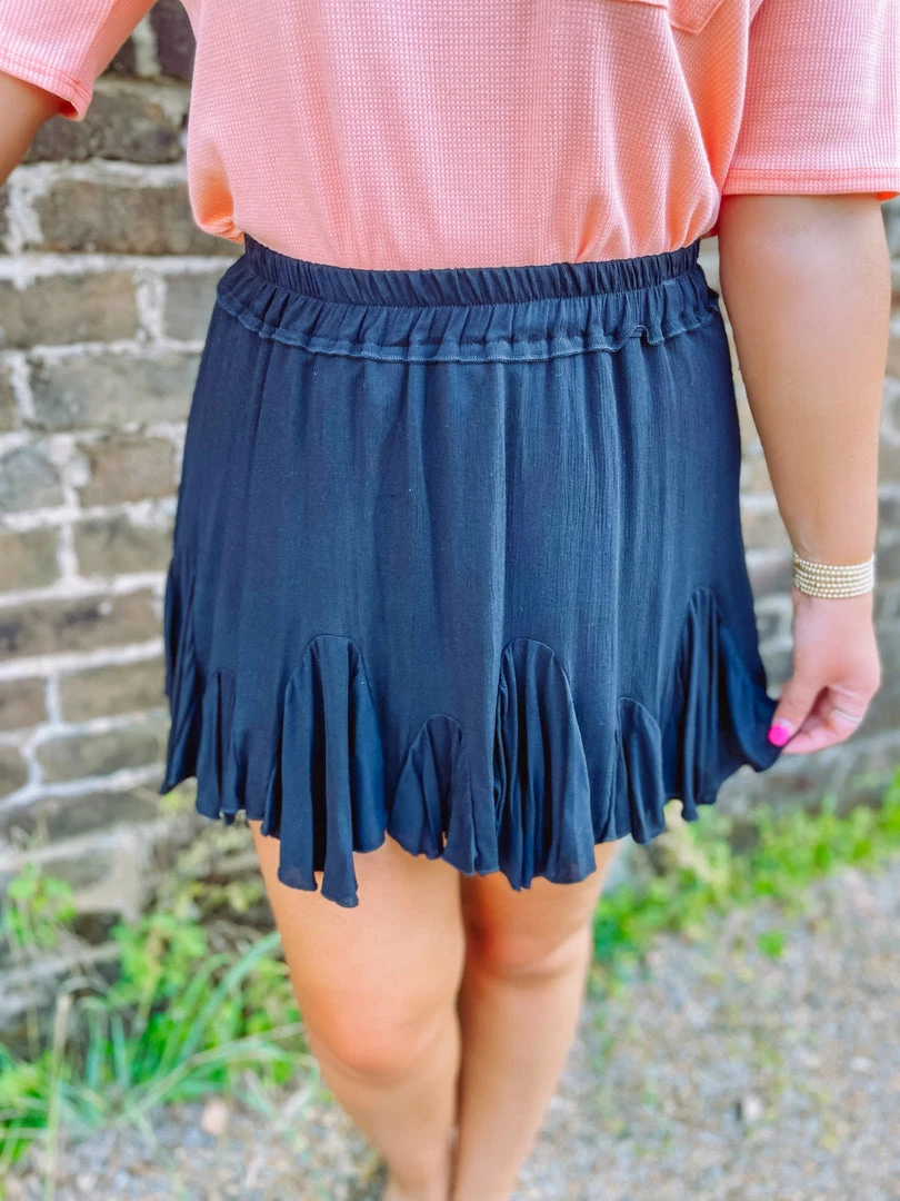 Trend Shop Bottoms Kylie High Waisted Pleated Skirt- Black 2 Trend Shop Bottoms Kylie High Waisted Pleated Skirt- Black