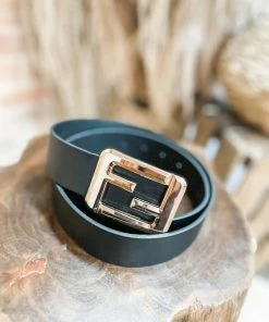 Texas Bling Belts Square Buckle Belt- Black