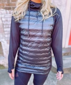 Mono B Micah Puff Body Pullover- Black