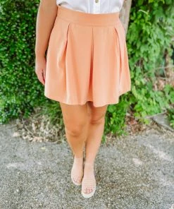 J. NNA Eloise Solid Pockets Skort- Coral