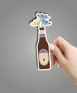 Texas Bling Flower Beer Sticker Stickers