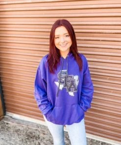 Texas Size Bling SFA Logo Purple Hoodie