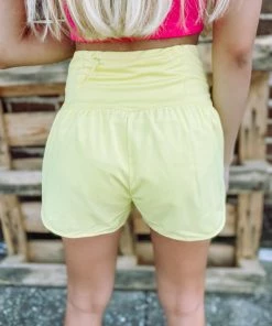 Love Tree Sonia Fitted Athletic Shorts- Lime