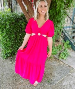 Flying Tomato Dresses Felicia Solid Woven Maxi Dress