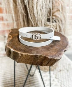 Texas Bling Skinny GG Belt- Grey Belts