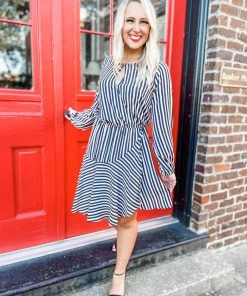 Kori Rosalie Stripped Asymmetrical Dress Dresses