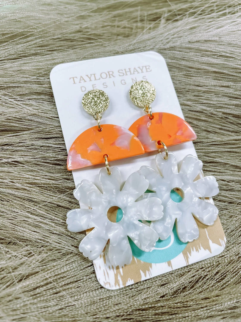Texas Bling Lila Acrylic Flower Drop Earrings Jewelry 2 Texas Bling Lila Acrylic Flower Drop Earrings Jewelry