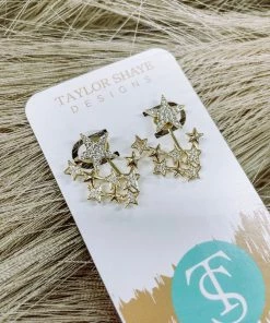 Texas Bling Jewelry Eloise Star Cluster Stud Earrings
