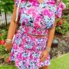 Entro Aliya Floral Tiered Mini Skirt