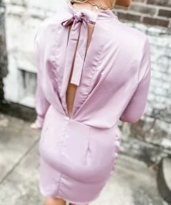 Hyfve Kimber Mock Neck Asymmetric Mini Dress