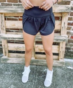 Love Tree Bottoms Sonia Fitted Athletic Shorts- Black