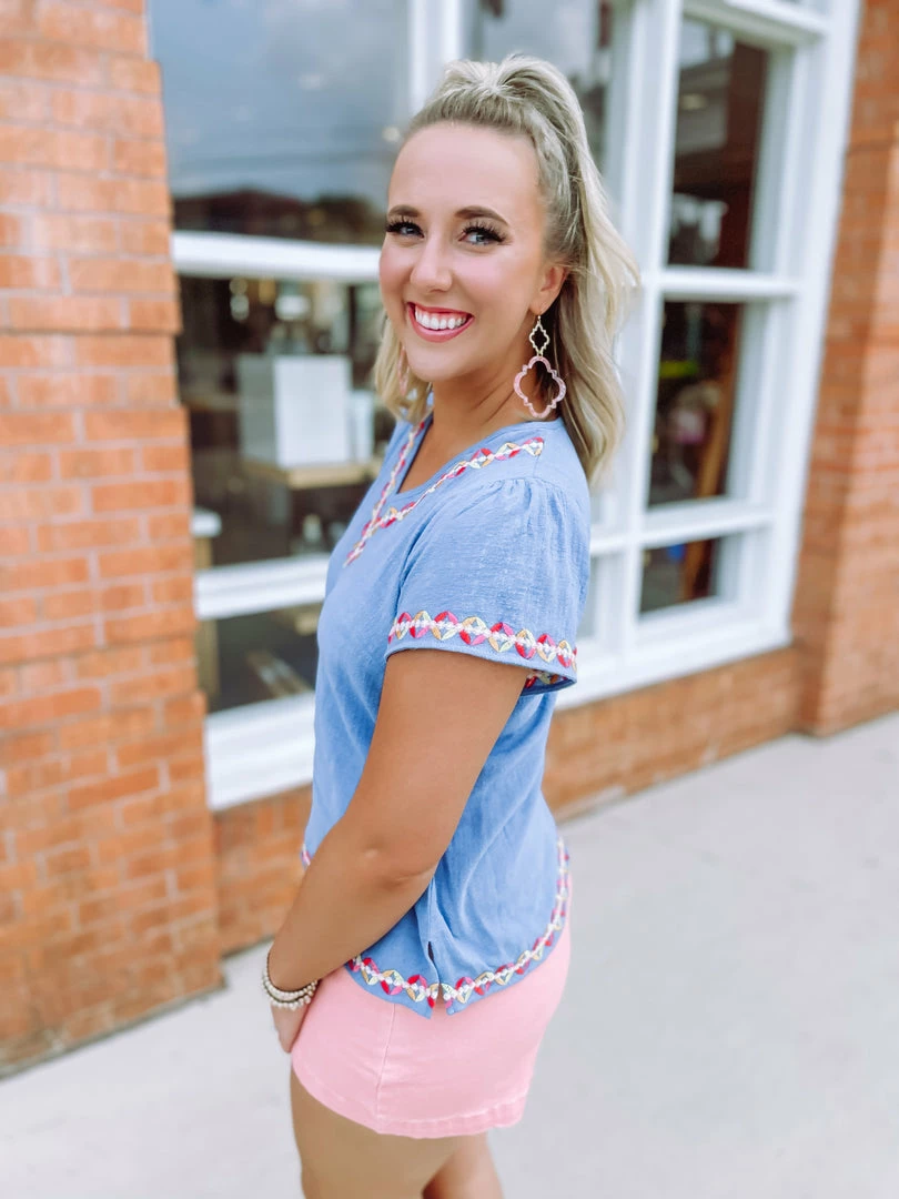 Andree Daphne Embroidered Outline Top 8 Andree Daphne Embroidered Outline Top