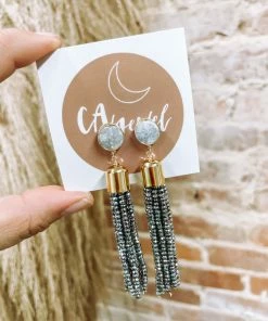 Texas Bling Toss It Fancy Earrings- Platinum Jewelry