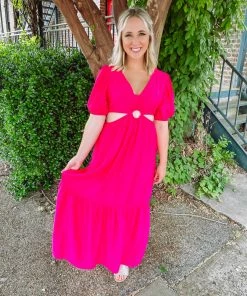 Flying Tomato Dresses Felicia Solid Woven Maxi Dress