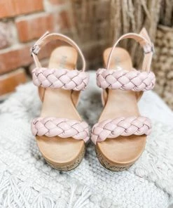 Mia Afia Wedges- Blush