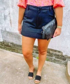 Entro Bottoms Everly Classy High Waisted Skort- Black