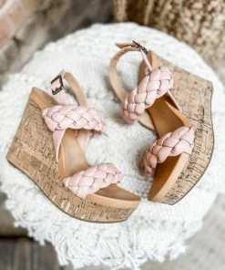 Mia Afia Wedges- Blush