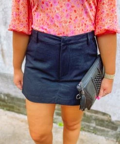 Entro Bottoms Everly Classy High Waisted Skort- Black