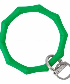 Texas Bling Bamboo Bangle Bracelet Key Ring- Kelly Green