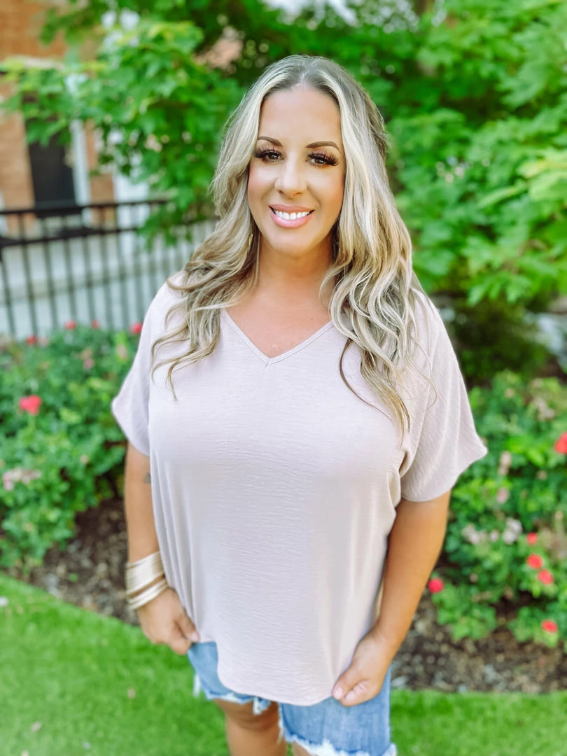 Entro Melody Solid V Neck Top 1 Entro Melody Solid V Neck Top