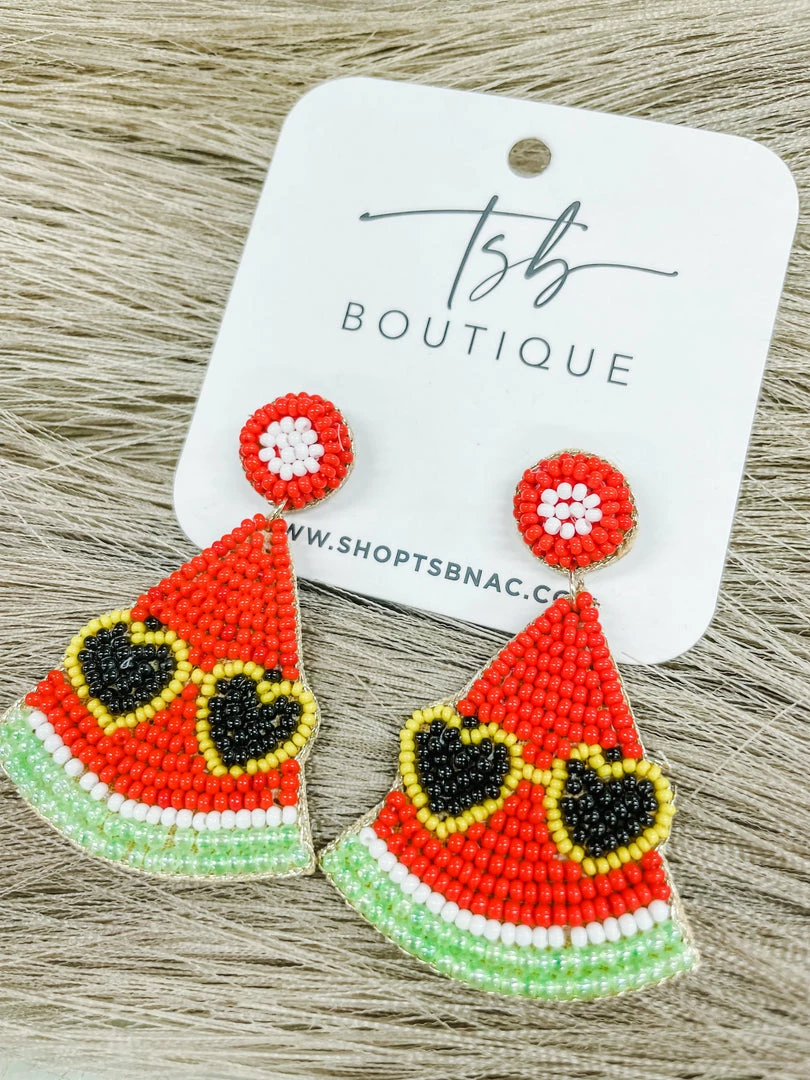 Texas Bling Jewelry Watermelon Sunglasses Beaded Earrings 2 Texas Bling Jewelry Watermelon Sunglasses Beaded Earrings