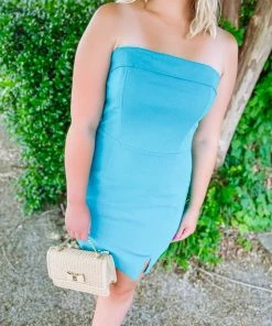 Entro Georgia Solid Tube Mini Dress- Jade Dresses