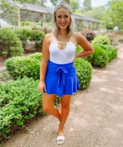 Trend Shop Ruth Ruffle Front Tie Skort Bottoms