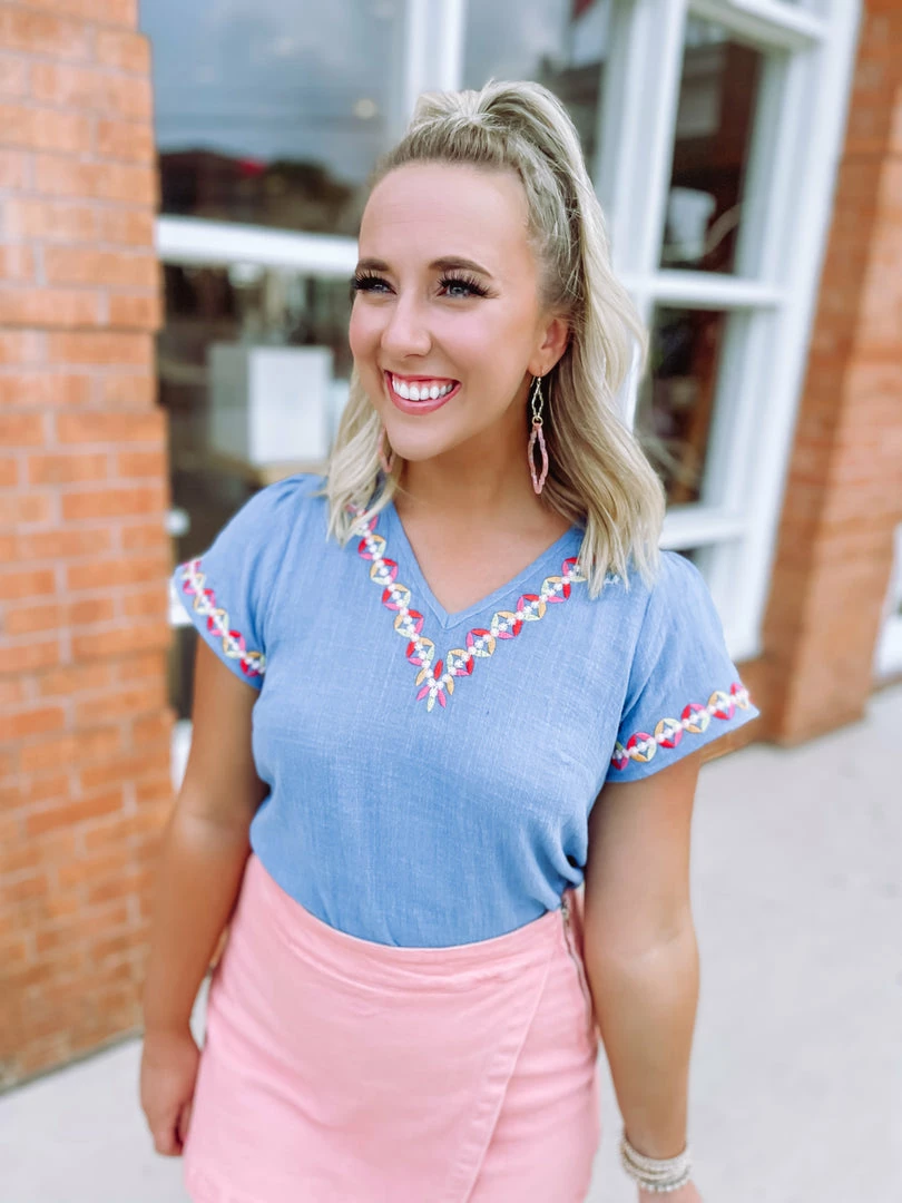 Andree Daphne Embroidered Outline Top 2 Andree Daphne Embroidered Outline Top