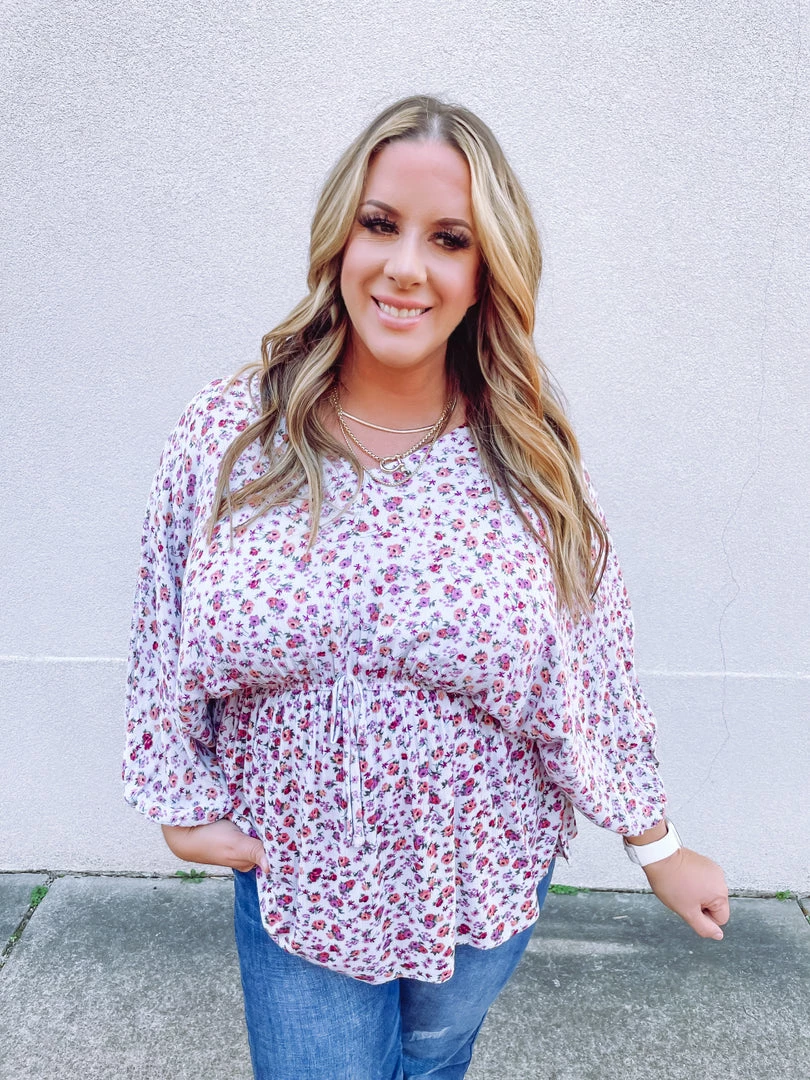 Hayden Plus Brooke V Neck Dolman Floral Top 1 Hayden Plus Brooke V Neck Dolman Floral Top