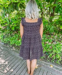 Ces Femme Dresses Baylee Square Neck Floral Ruffle Tier Dress