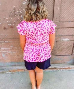 Hailey & Co Sandra Cheetah Smocked Waist Top 9 Hailey & Co Sandra Cheetah Smocked Waist Top