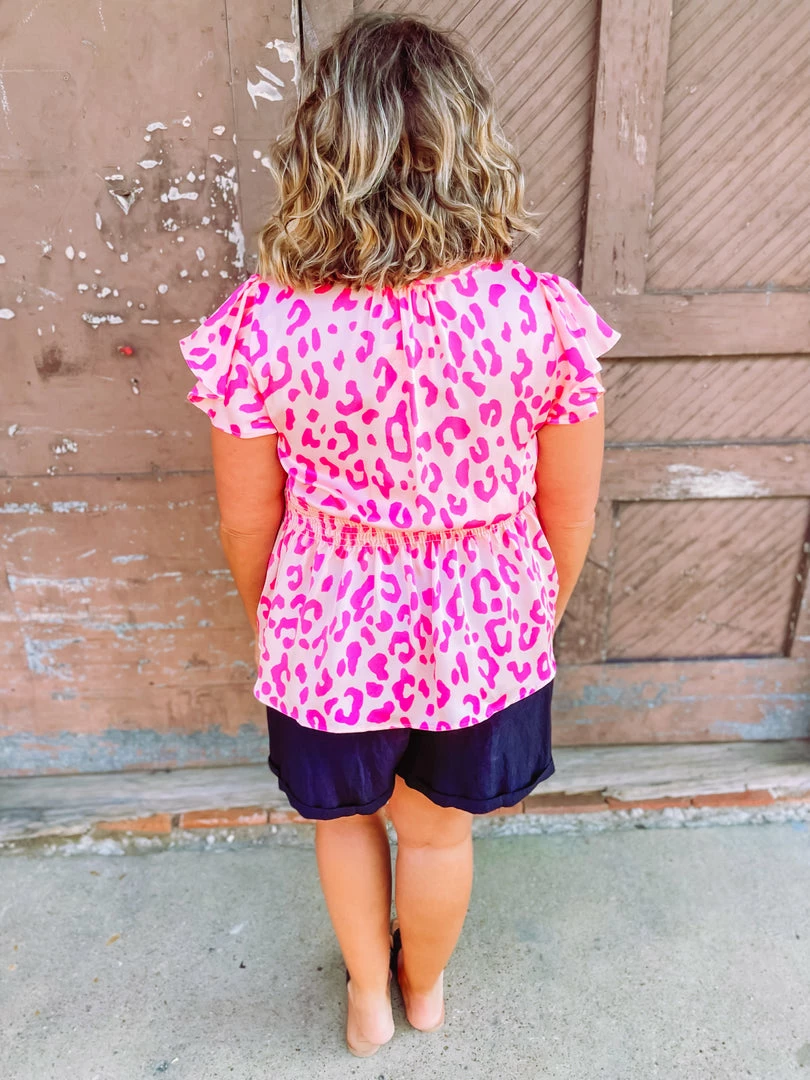 Hailey & Co Sandra Cheetah Smocked Waist Top 5 Hailey & Co Sandra Cheetah Smocked Waist Top