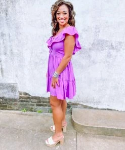 Entro Shelby Ruffled V Neck Tiered Dress Dresses 8 Entro Shelby Ruffled V Neck Tiered Dress Dresses