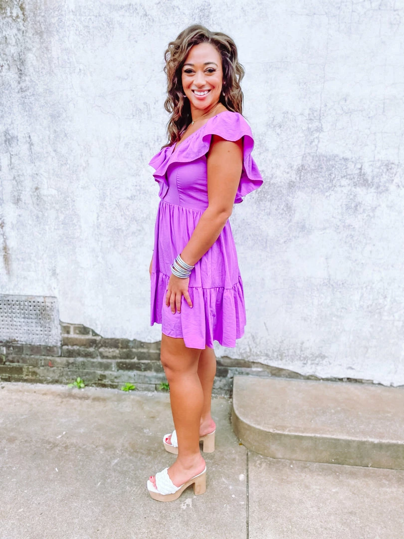 Entro Shelby Ruffled V Neck Tiered Dress Dresses 3 Entro Shelby Ruffled V Neck Tiered Dress Dresses