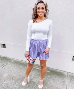 Listicle Bottoms June Flowy Satin Shorts- Lavender 13 Listicle Bottoms June Flowy Satin Shorts- Lavender