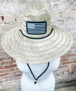 Texas Bling Hats American Flag Straw Hat