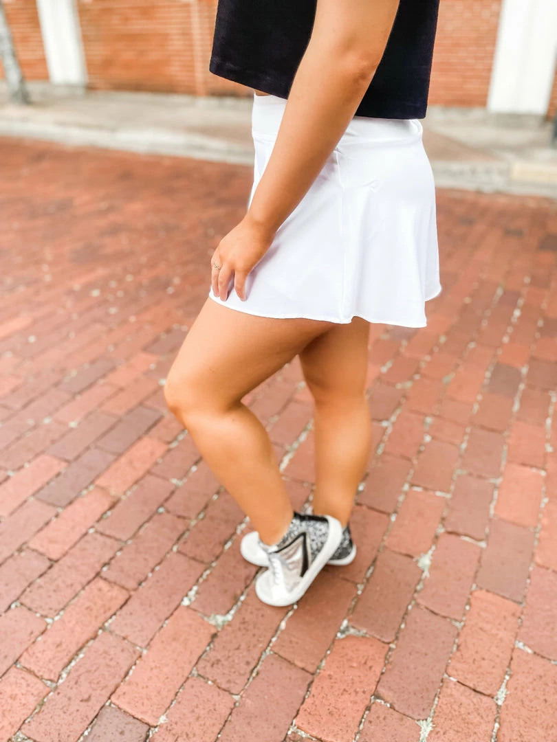 Love Tree Brandy Mini Skort- White Bottoms 3 Love Tree Brandy Mini Skort- White Bottoms