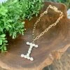 Texas Bling Jewelry Pearl Initial Letter Necklace- I