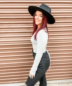 Peach Love Emery Open Back Bodysuit- Heather Grey