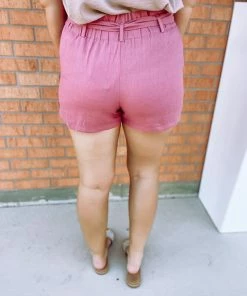 Must Have Jasmine Front Tie Linen Paperbag Shorts Bottoms