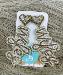 Texas Bling Jewelry Wifey Beaded Drop Earrings