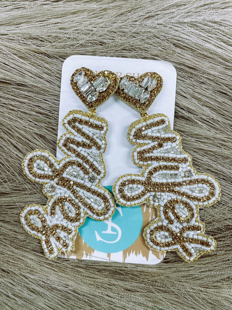 Texas Bling Jewelry Wifey Beaded Drop Earrings 1 Texas Bling Jewelry Wifey Beaded Drop Earrings