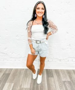 Hayden Nicole Button Detail Pleated Denim Shorts