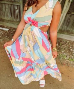 Entro Karter O-Ring Cut Out Midi Dress Dresses