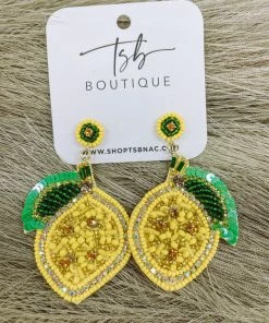 Texas Bling Jewelry Lemon Drop Detailed Beaded Earrings