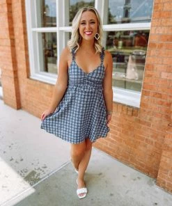 &MERCI Dresses Carrie Woven Plaid Cami Dress