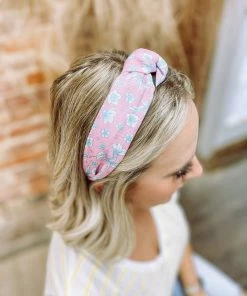 Texas Bling Lena Floral Pastel Knotted Headband- Pink