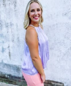 Idem Ditto Tops Brooklynn Classy Halter Satin Top